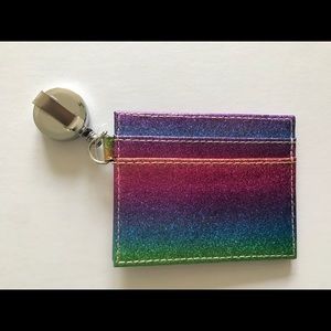 Rainbow I.D. Wallet with retractable clip